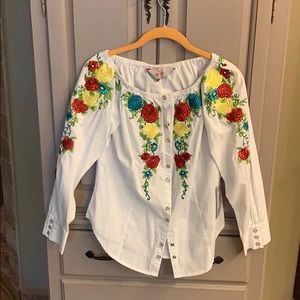 White embroidered shirt